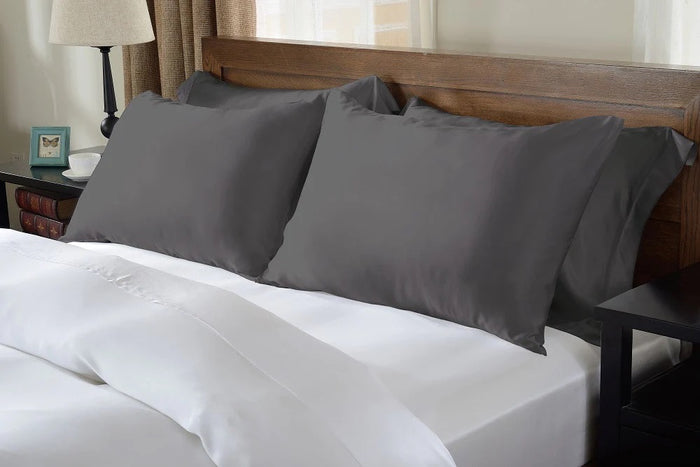 100% Pure Mulberry Silk Pillowcase - Charcoal